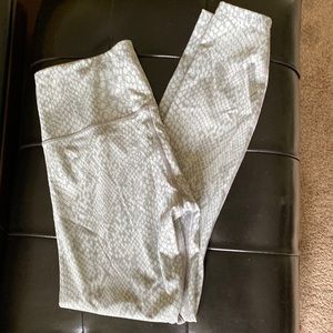 Varley light gray snakeskin leggings